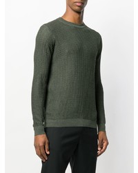 olivgrüner Pullover mit einem Rundhalsausschnitt von Nuur