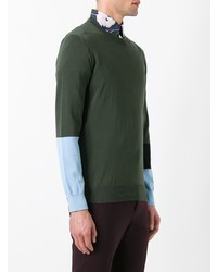 olivgrüner Pullover mit einem Rundhalsausschnitt von Marni