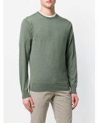 olivgrüner Pullover mit einem Rundhalsausschnitt von Eleventy