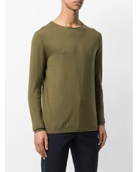 olivgrüner Pullover mit einem Rundhalsausschnitt von Obvious Basic