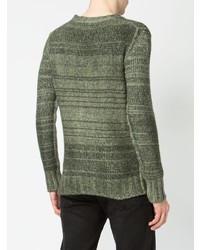 olivgrüner Pullover mit einem Rundhalsausschnitt von Avant Toi