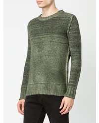 olivgrüner Pullover mit einem Rundhalsausschnitt von Avant Toi