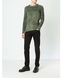 olivgrüner Pullover mit einem Rundhalsausschnitt von Avant Toi