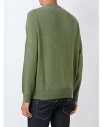 olivgrüner Pullover mit einem Rundhalsausschnitt von Polo Ralph Lauren