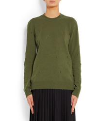 olivgrüner Pullover mit einem Rundhalsausschnitt von Givenchy