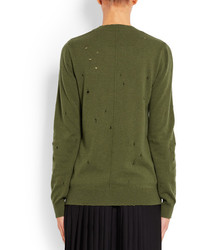 olivgrüner Pullover mit einem Rundhalsausschnitt von Givenchy