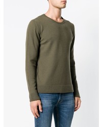 olivgrüner Pullover mit einem Rundhalsausschnitt von Roberto Collina