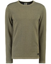 olivgrüner Pullover mit einem Rundhalsausschnitt von GARCIA