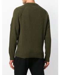 olivgrüner Pullover mit einem Rundhalsausschnitt von CP Company