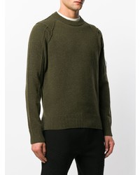 olivgrüner Pullover mit einem Rundhalsausschnitt von CP Company