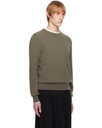 olivgrüner Pullover mit einem Rundhalsausschnitt von The Row