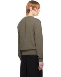 olivgrüner Pullover mit einem Rundhalsausschnitt von The Row