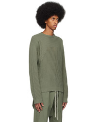 olivgrüner Pullover mit einem Rundhalsausschnitt von Rick Owens