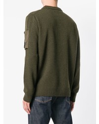 olivgrüner Pullover mit einem Rundhalsausschnitt von CP Company