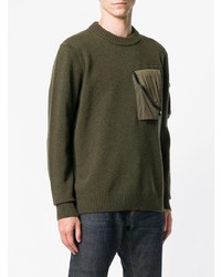 olivgrüner Pullover mit einem Rundhalsausschnitt von CP Company