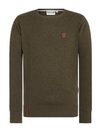 olivgrüner Pullover mit einem Rundhalsausschnitt von Naketano