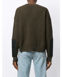 olivgrüner Pullover mit einem Rundhalsausschnitt von Stella McCartney