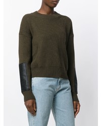 olivgrüner Pullover mit einem Rundhalsausschnitt von Stella McCartney