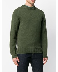 olivgrüner Pullover mit einem Rundhalsausschnitt von Loewe