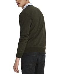 olivgrüner Pullover mit einem Rundhalsausschnitt von Scotch & Soda