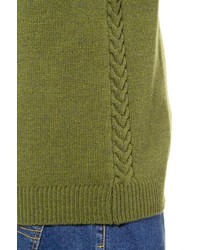 olivgrüner Pullover mit einem Schalkragen von JP1880