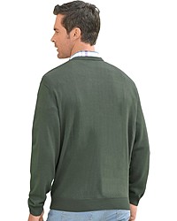 olivgrüner Pullover mit einem V-Ausschnitt von CATAMARAN