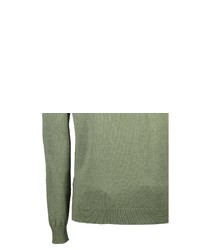 olivgrüner Pullover mit einem V-Ausschnitt von LERROS