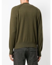 olivgrüner Pullover mit einem V-Ausschnitt von Tom Ford