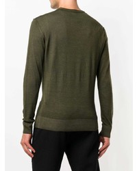 olivgrüner Pullover mit einem V-Ausschnitt von CP Company