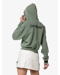 olivgrüner Pullover mit einer Kapuze von Off-White