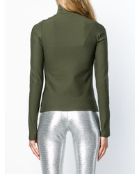 olivgrüner Pullover mit einer Kapuze von Paco Rabanne