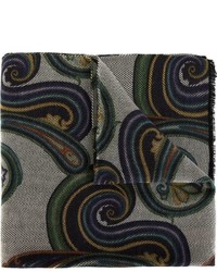 olivgrüner Schal mit Paisley-Muster von Etro
