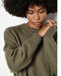 olivgrüner Strick Oversize Pullover von Apricot