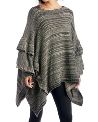 olivgrüner Strick Poncho