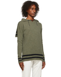 olivgrüner Strick Pullover mit einem Kapuze von Maison Margiela