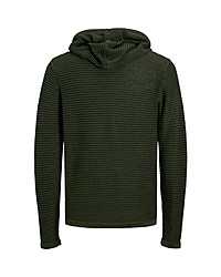 olivgrüner Strick Pullover mit einem Kapuze von Jack & Jones