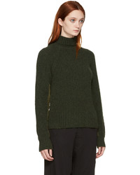 olivgrüner Strick Rollkragenpullover von Haider Ackermann