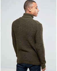 olivgrüner Strick Rollkragenpullover von Esprit