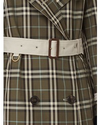 olivgrüner Trenchcoat mit Karomuster von Burberry