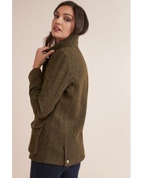 olivgrüner Tweed Mantel von NEXT
