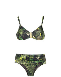 olivgrünes bedrucktes Bikinioberteil von Lygia & Nanny