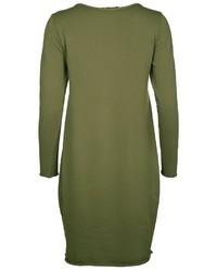 olivgrünes bedrucktes gerade geschnittenes Kleid von Maze