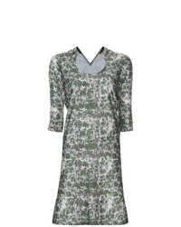 olivgrünes bedrucktes gerade geschnittenes Kleid von Wendy Jim