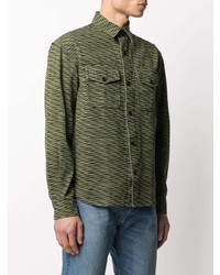 olivgrünes bedrucktes Langarmhemd von Kenzo