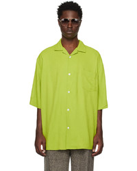 olivgrünes bedrucktes Langarmhemd von Acne Studios