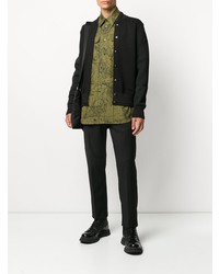 olivgrünes bedrucktes Langarmhemd von Givenchy