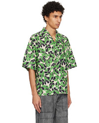 olivgrünes bedrucktes Langarmhemd von DSQUARED2