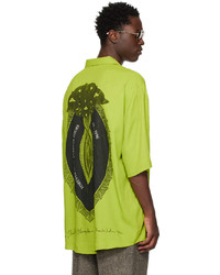 olivgrünes bedrucktes Langarmhemd von Acne Studios