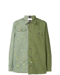 olivgrünes bedrucktes Langarmhemd von John Elliott