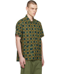 olivgrünes bedrucktes Langarmhemd von Engineered Garments